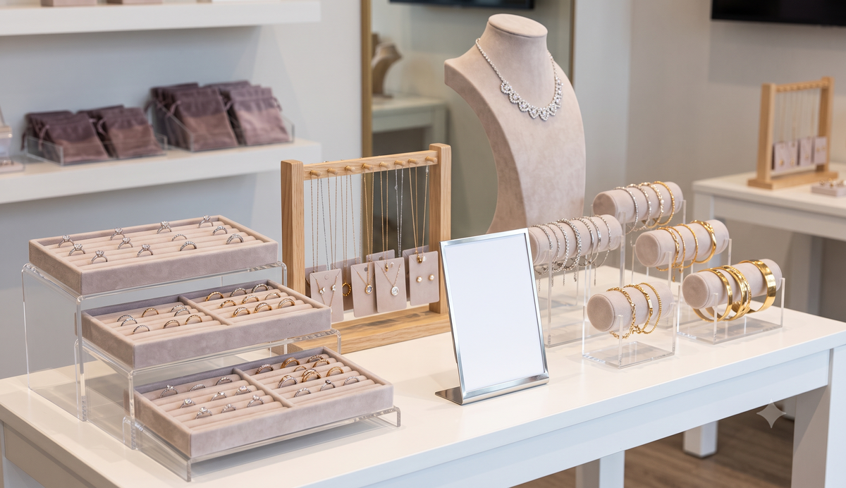 a small jewelry store's display of fashion jewelry