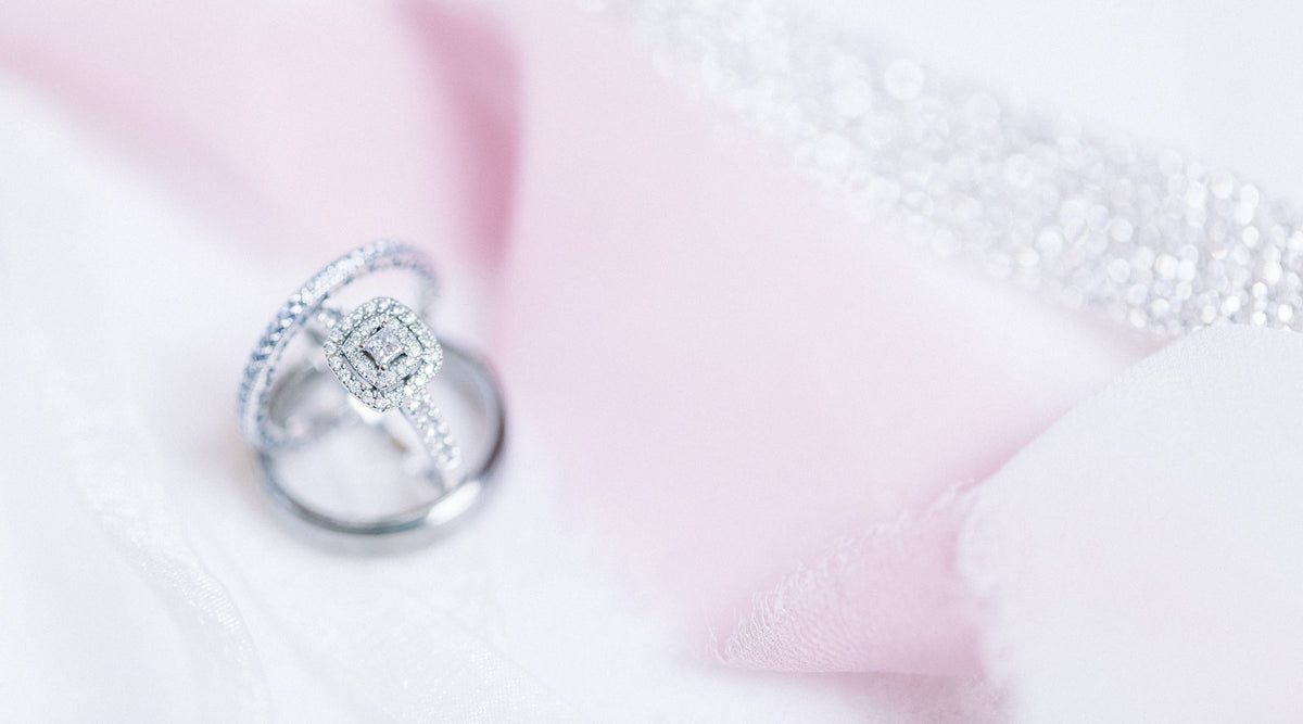 macro photography of sterling silver rings