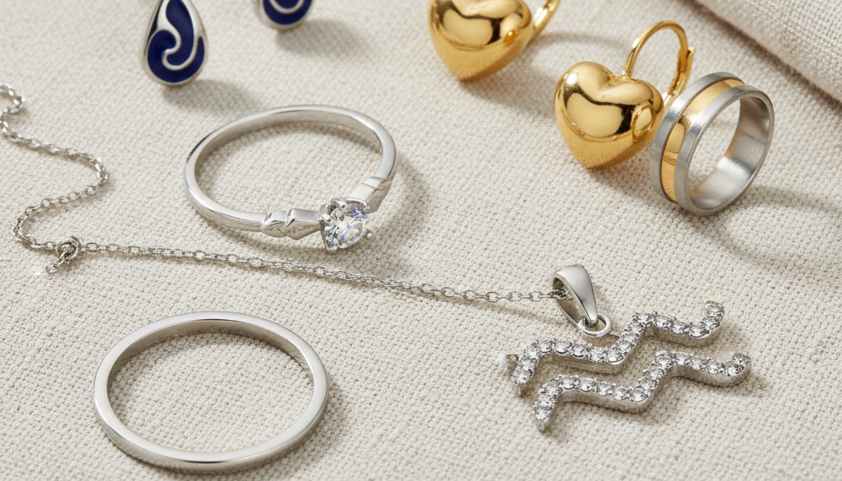 different types of affordable wholesale fashin jewelry on a beige cloth