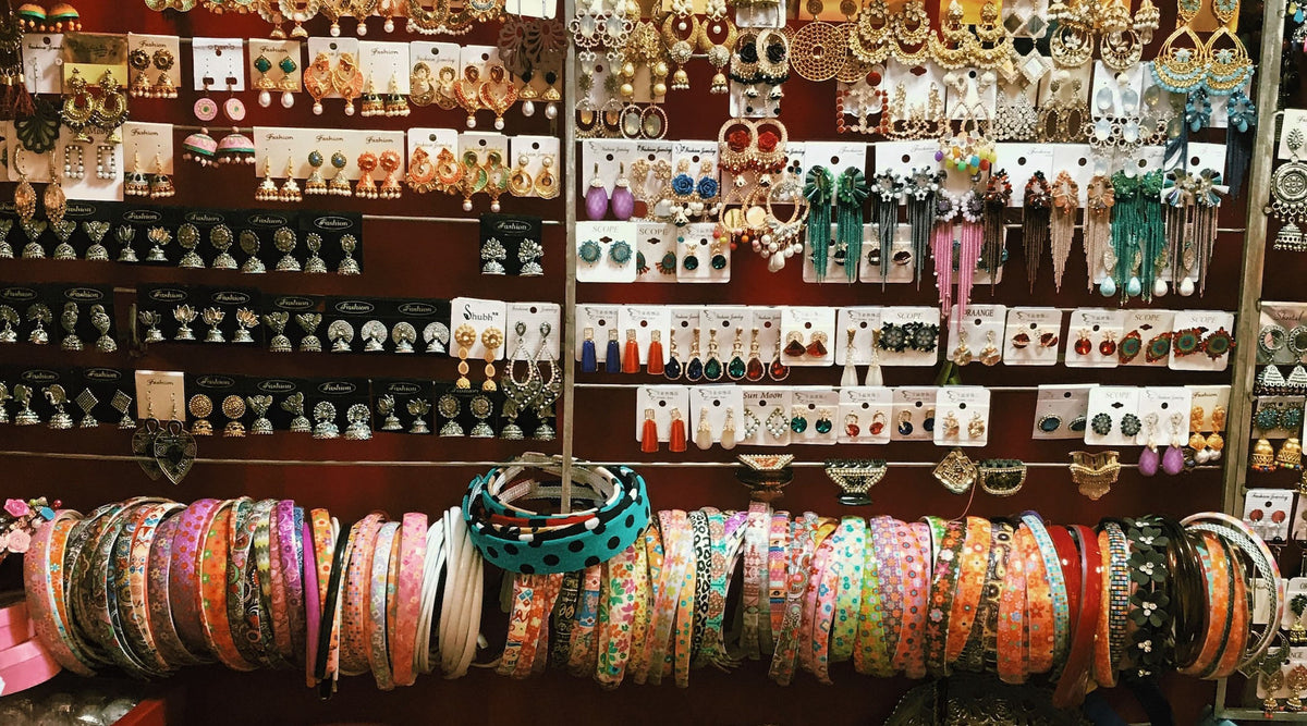 fashion jewelry on display