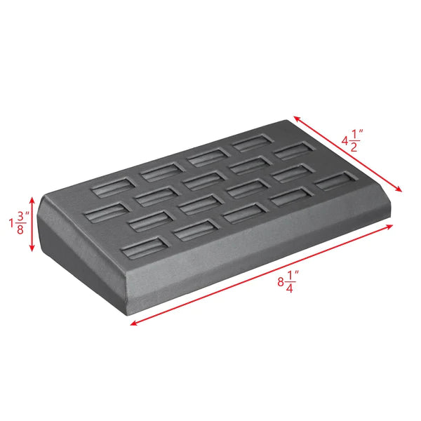 Steel Gray Faux Leather 18 Ring Display (Set of 2)