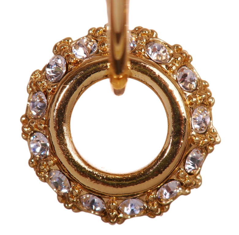 E7145 Gold Swarovski Crystal Elements Circle Earrings