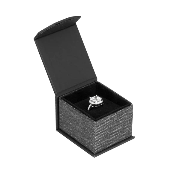 Mesh Gray Magnetic Ring Box