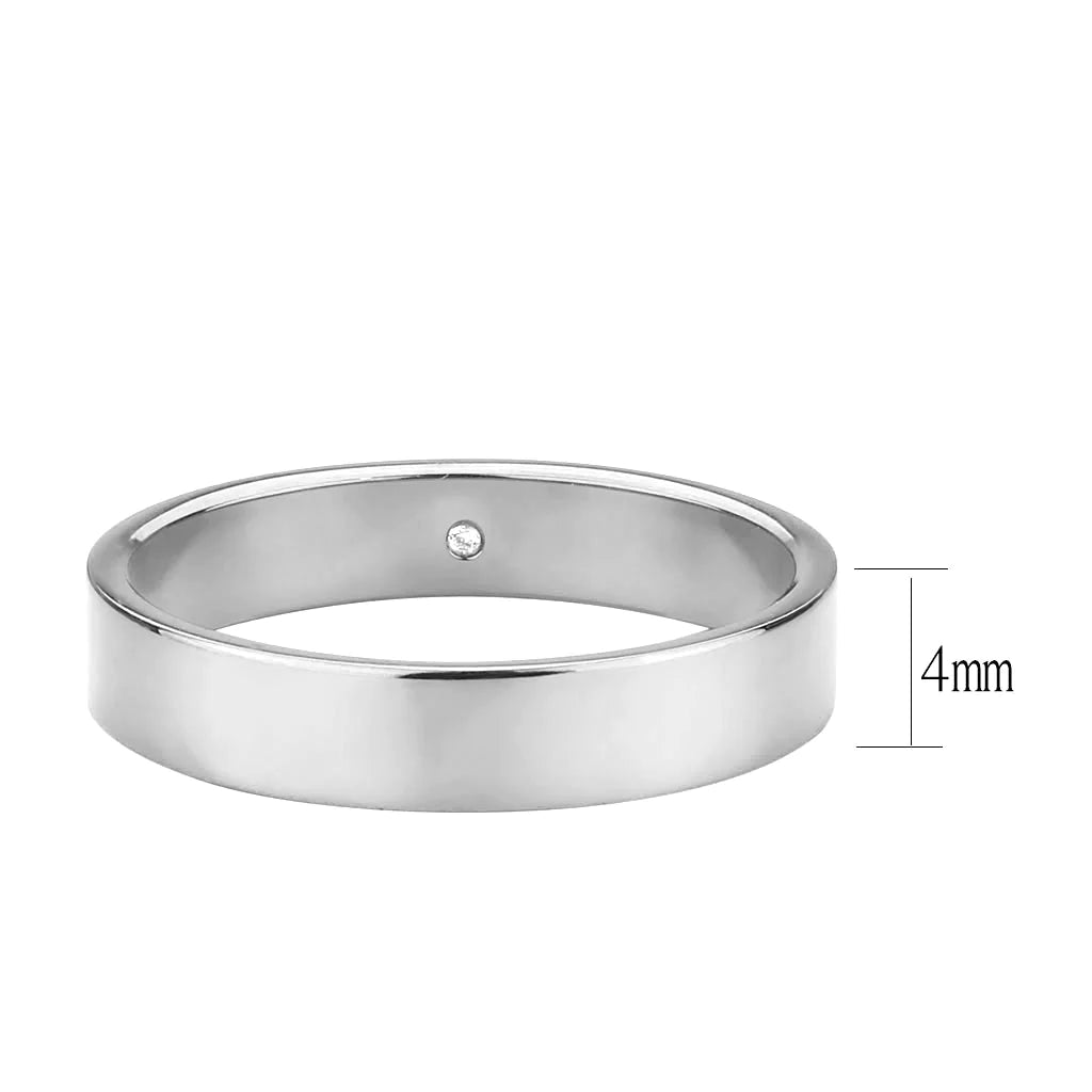 CJ3832N Wholesale Women's Stainless Steel Clear Top Grade Crystal Wedding Band Ring