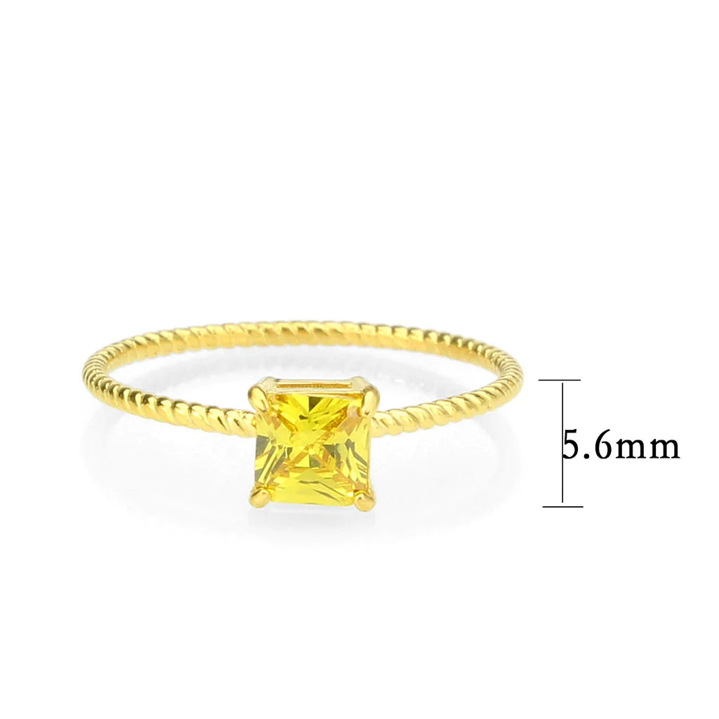 CJ3857 Wholesale Women&#39;s Stainless Steel Topaz Minimal Ring