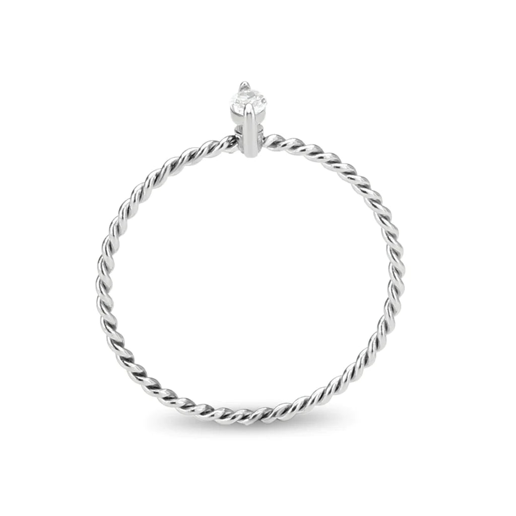 CJ3860 Wholesale Women's Stainless Steel AAA Grade CZ Clear Minimal Ring