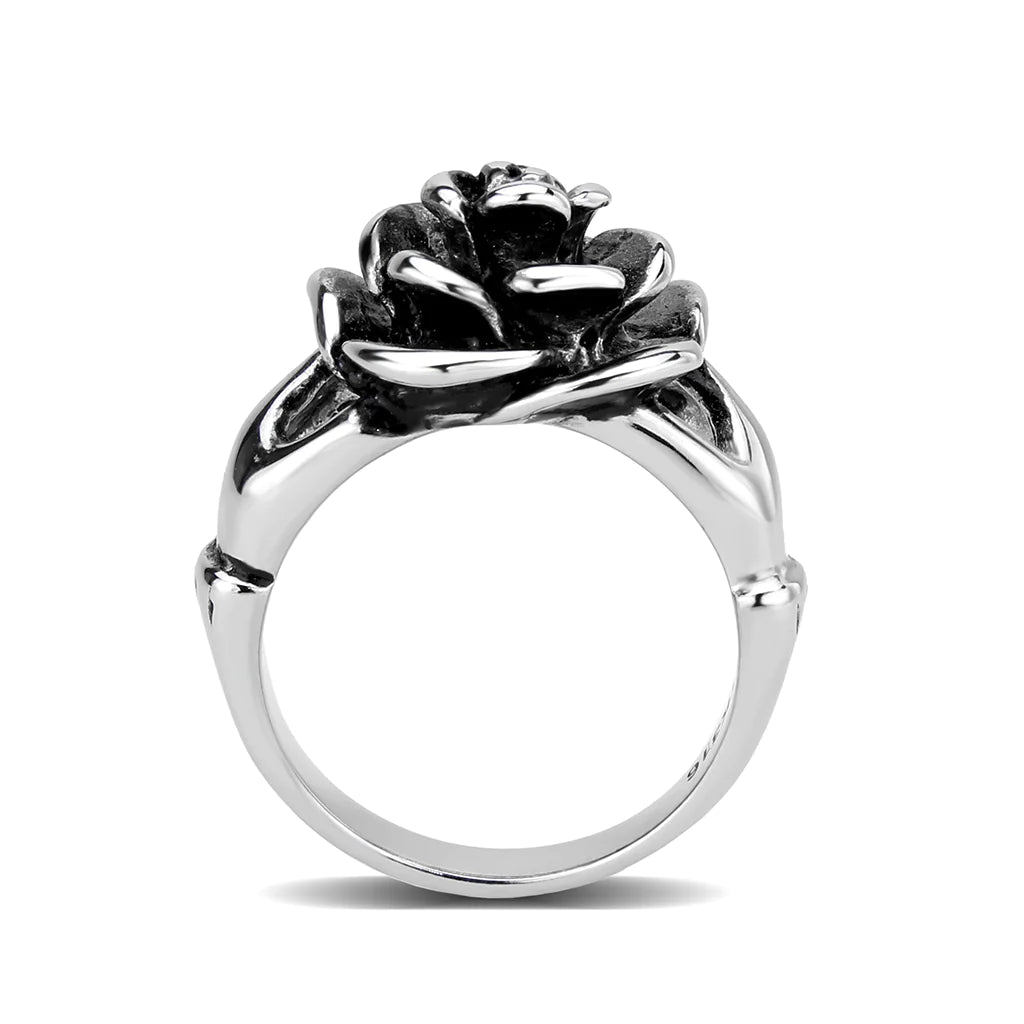 CJ3870 Wholesale Women's Stainless Steel Flower Ring