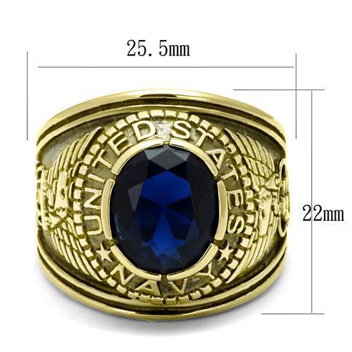 CJG1472 Wholesale Gold Plated Stainless Steel United States Navy Ring