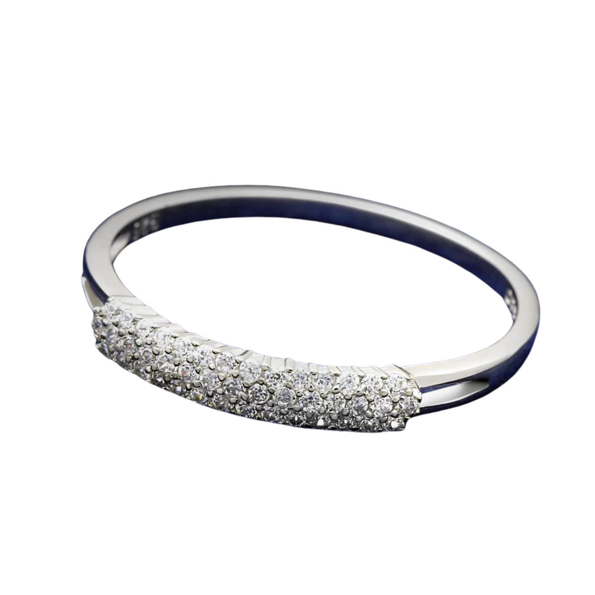 CJ043 Wholesale Women's 925 Sterling Silver Rhodium AAA Grade CZ Clear Minimal Cluster Ring