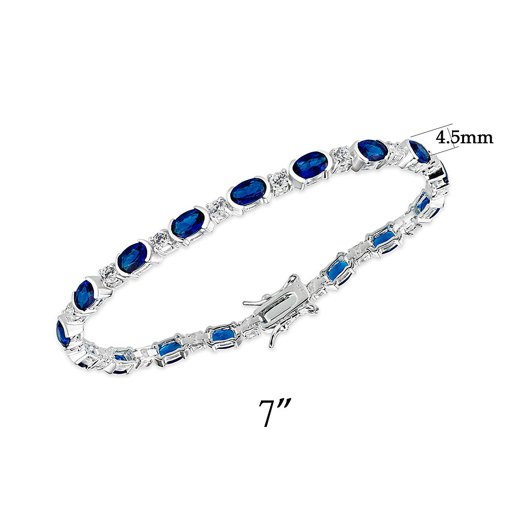 CJS106 Wholesale Sterling Silver with AAA Grade CZ in Montana Blue Bracelet