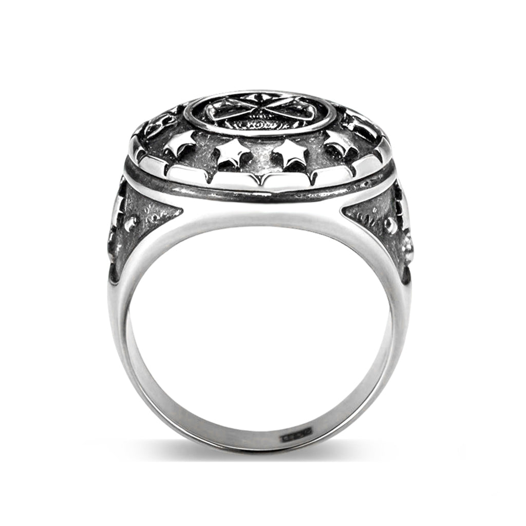 CJS176 Wholesale Men's Sterling Silver Baseball Ring