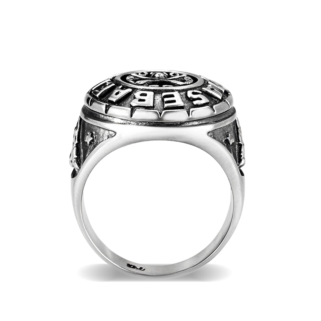 CJS176 Wholesale Men's Sterling Silver Baseball Ring