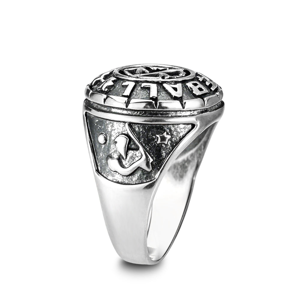 CJS176 Wholesale Men's Sterling Silver Baseball Ring
