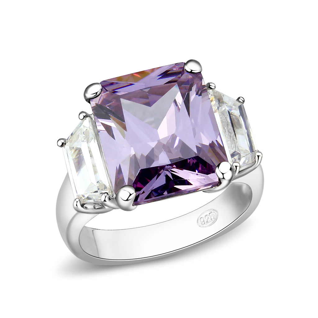 CJS212 Wholesale Women's Sterling Silver with CZ in Light Amethyst Ring