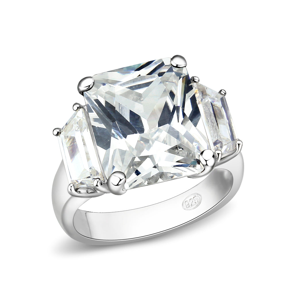 CJS218 Wholesale Women's Sterling Silver with CZ in Clear Ring