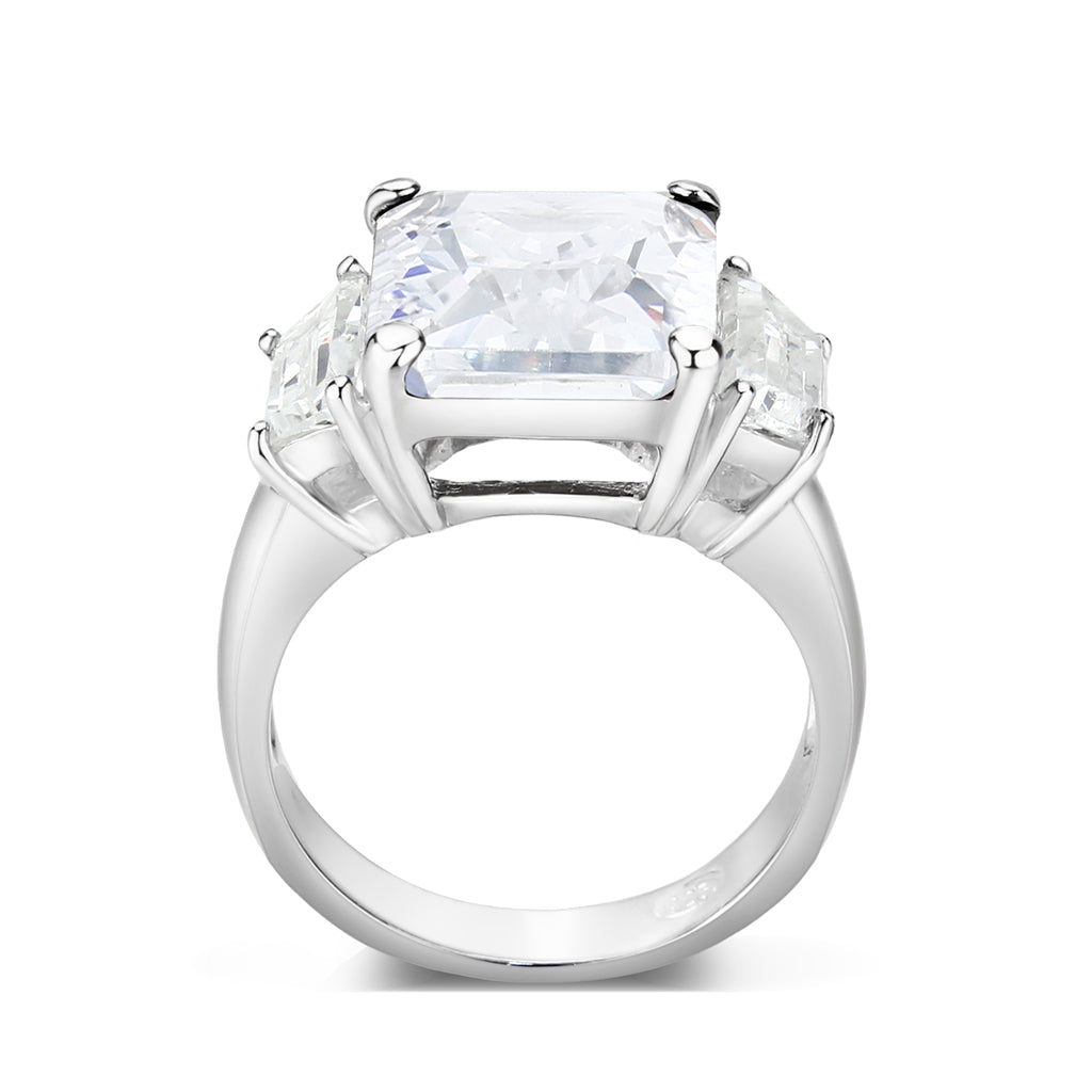 CJS218 Wholesale Women's Sterling Silver with CZ in Clear Ring
