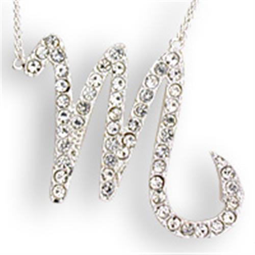 CJZ07 Wholesale Women's Silver Brass with Top Grade Crystal in Clear Scorpio Zodiac Chain Pendant