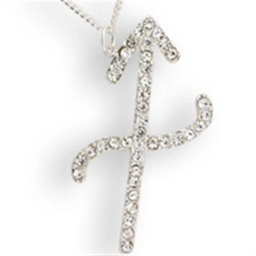 CJZ11 Wholesale Women's Silver Brass with Top Grade Crystal in Clear Sagittarius Zodiac Chain Pendant