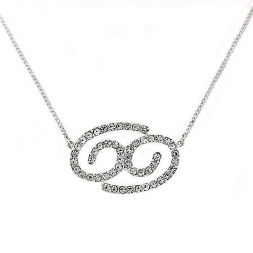 CJZ12 Wholesale Women's Silver Brass with Top Grade Crystal in Clear Cancer Zodiac Chain Pendant