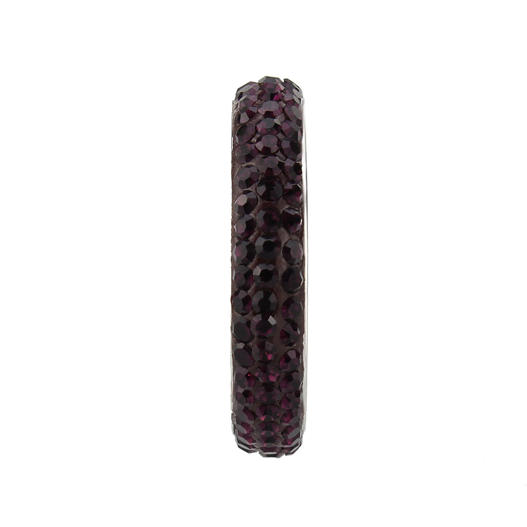 CJ3837 WHOLESALE WOMEN'S STAINLESS STEEL TOP GRADE CRYSTAL Amethyst(204) INFINITE SPARKLE RING