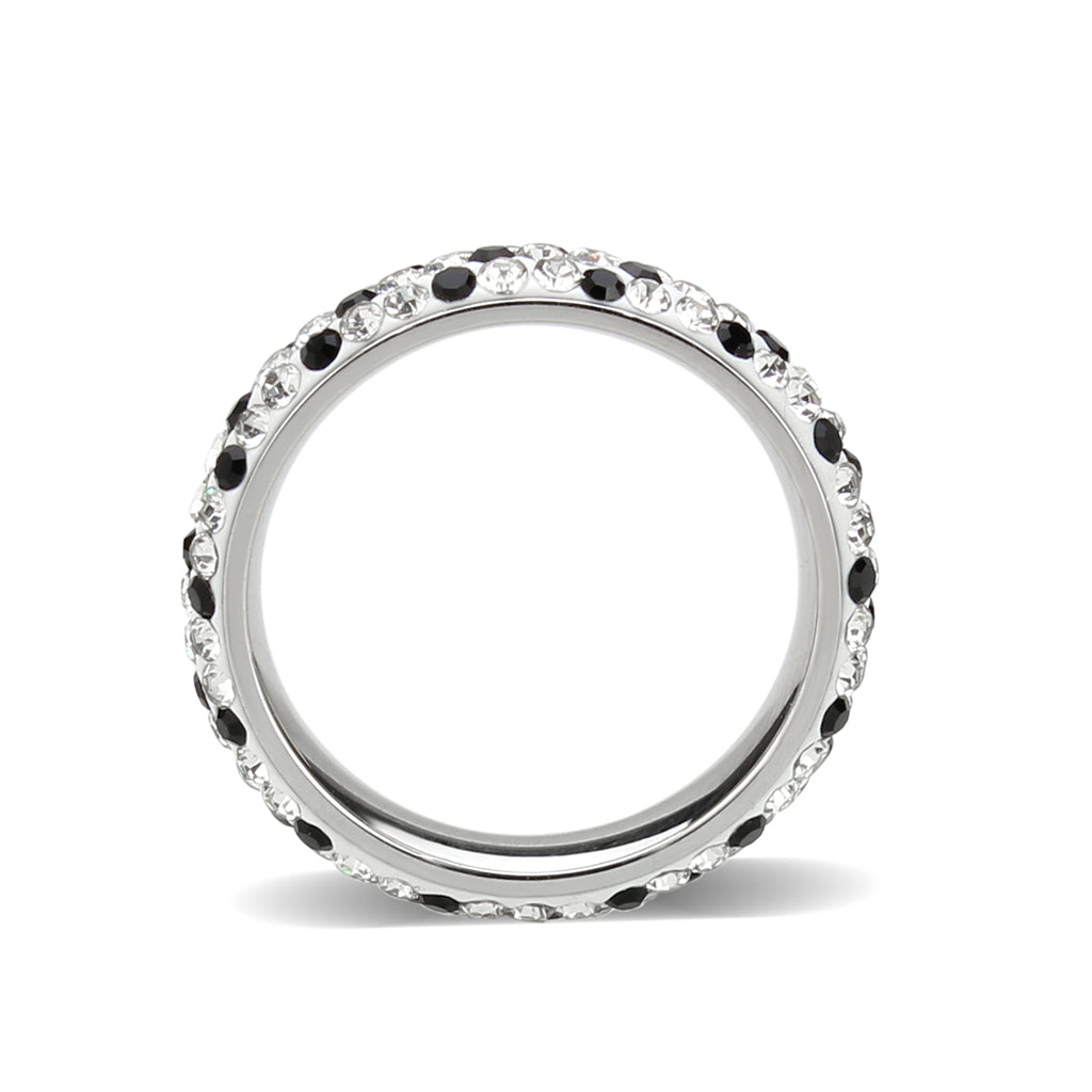 CJ3917 Wholesale Women's Stainless Steel Top Grade Crystal in Multicolor Ring