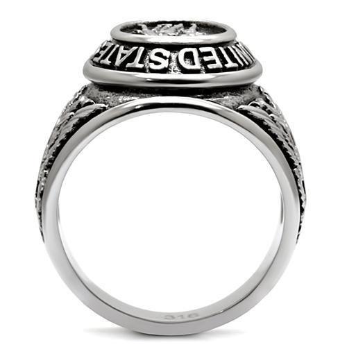 CJ7870OS Wholesale - Stainless Steel "United States Veteran" Ring