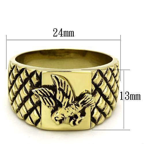 CJG2484 Wholesale Men's Stainless Steel IP Gold Eagle Ring