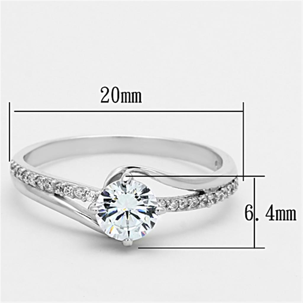 CJ141 Wholesale Women's Rhodium 925 Sterling Silver Ring with AAA Grade CZ in Clear Ring
