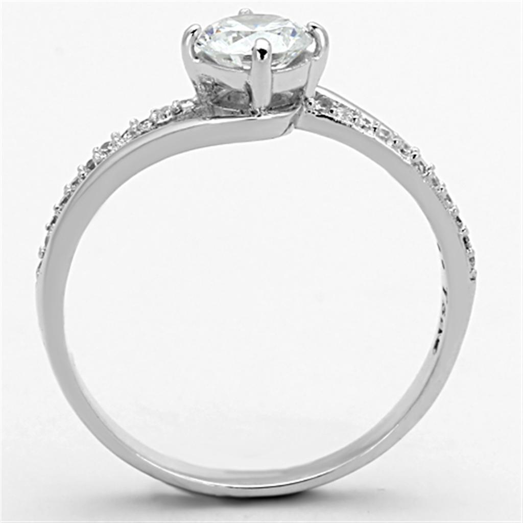 CJ141 Wholesale Women's Rhodium 925 Sterling Silver Ring with AAA Grade CZ in Clear Ring