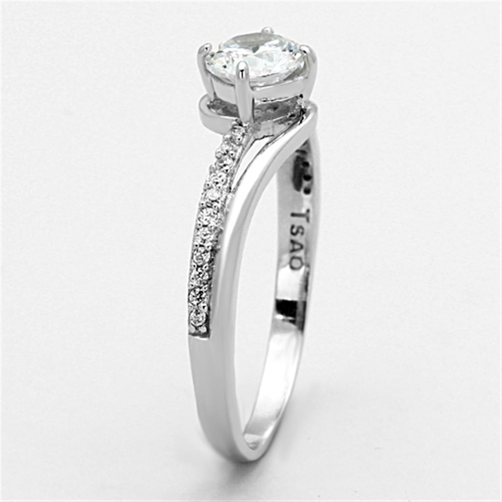 CJ141 Wholesale Women's Rhodium 925 Sterling Silver Ring with AAA Grade CZ in Clear Ring