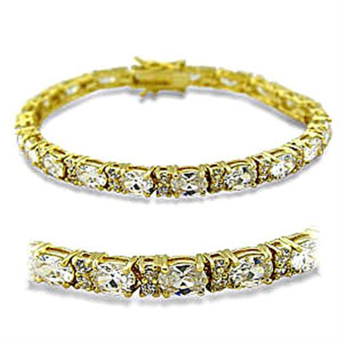 CJ415502 Wholesale Women&#39;s Brass Gold AAA Grade CZ Clear Bracelet
