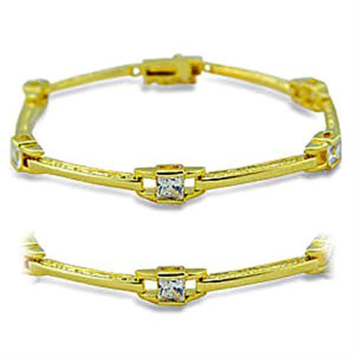 CJ416004 Wholesale Women&#39;s Brass Gold AAA Grade CZ Clear Bracelet