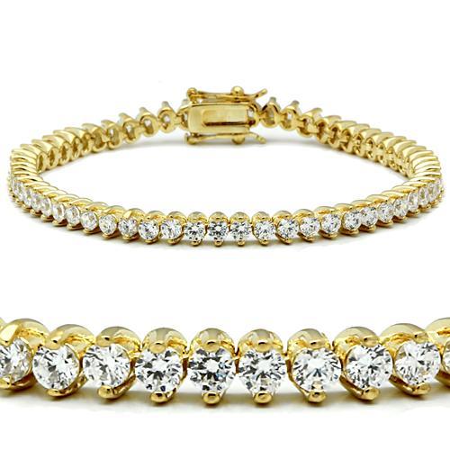 CJ47104 Wholesale Women&#39;s Brass Gold AAA Grade CZ Clear Bracelet