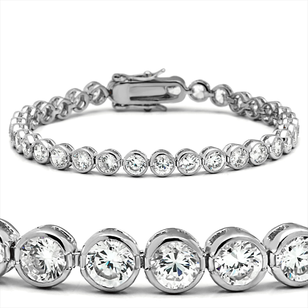 CJ47201 Wholesale Women's Brass Rhodium AAA Grade CZ Clear Bracelet
