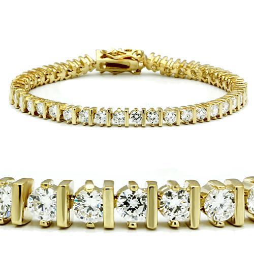 CJ47205 Wholesale Women&#39;s Brass Gold AAA Grade CZ Clear Bracelet