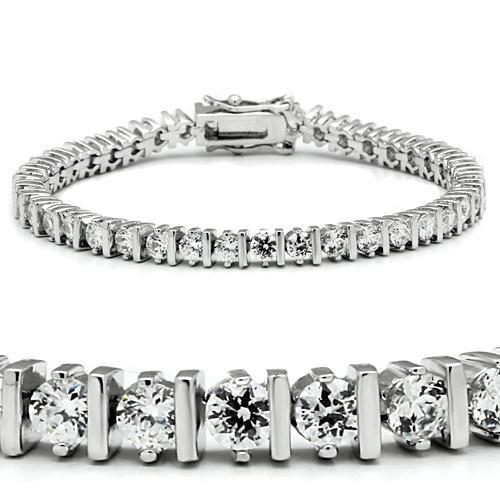 CJ47206 Wholesale Women's Brass Rhodium AAA Grade CZ Clear Bracelet