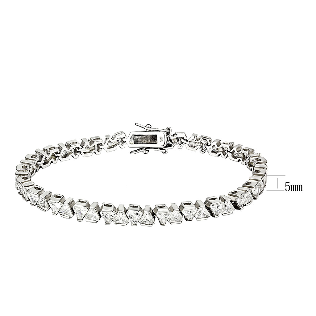 CJ47302 Wholesale Women's Stainless Steel Brass Rhodium AAA Grade CZ Clear Bracelet