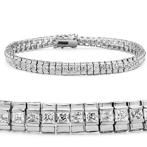 CJ47304 Wholesale Women's Brass Rhodium AAA Grade CZ Clear Bracelet