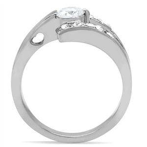 CJ144TK Wholesale Stainless Steel Clear Cubic Zirconia Ring