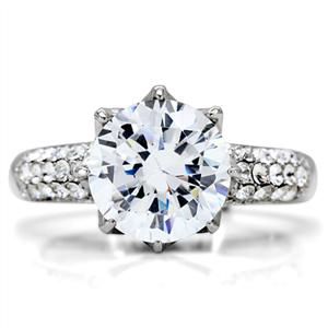 CJ152TK Wholesale Stainless Steel Clear Cubic Zirconia Pave Set Ring