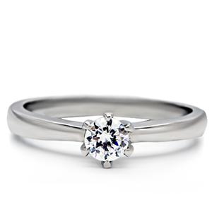 CJ158TK Wholesale Stainless Steel Round Cut Cubic Zirconia Promise Ring