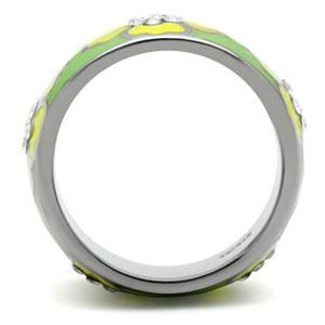 CJ175TK Wholesale Stainless Steel Yellow Hawaiian Flower Enamel Ring