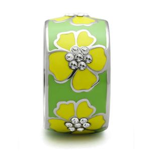 CJ175TK Wholesale Stainless Steel Yellow Hawaiian Flower Enamel Ring
