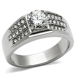 CJ435 Wholesale Multi Cubic Zirconia Stainless Steel Ring