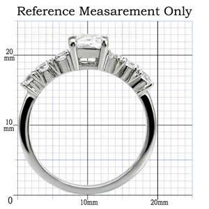 CJ7687OS Wholesale - Stainless Steel CZ Baguette Engagement Ring