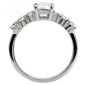 CJ7687OS Wholesale - Stainless Steel CZ Baguette Engagement Ring