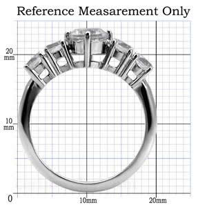 CJ7688OS Wholesale - Stainless Steel CZ Round Engagement Ring