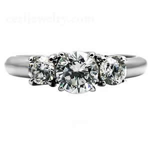 CJ7689OS Wholesale Stainless Steel Past, Present & Future CZ Ring