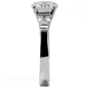 CJ7690OS Wholesale - Stainless Steel 3 Carat Round Engagement Ring