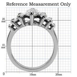 CJ7691OS Wholesale Stainless Steel Graduated Marquise CZ Engagement Ring